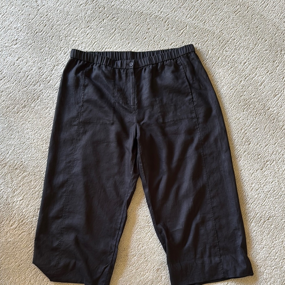 Eileen Fisher Black Wide Leg Pants with Relaxed Fit - Picture 7 of 7